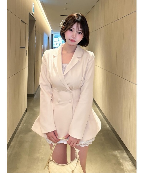 パネルデザインシルエットぺプラムジャケット（その他アウター