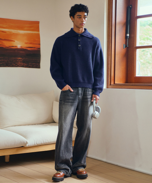 MIDSUN(ミッドサン)の「Wool High Neck Knit-Indigo(ニット/セーター・レディース・その他・3/M/L)」の5枚目の写真