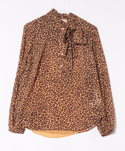 MICHAEL KORS(マイケルコース)の「チータープリント ボウ ブラウス(シャツ/ブラウス・レディース・ベージュ系・M/S/XS/L/XL)」の1枚目の写真