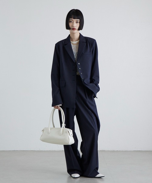 Lui's（ルイス）の「後ろファスナーシングルジャケット（テーラードジャケット・レディース・ブラック系その他/ブラック/ネイビー・FREE）」の12枚目の写真