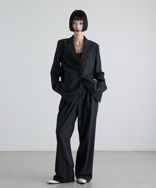 Lui's（ルイス）の「後ろファスナーシングルジャケット（テーラードジャケット・レディース・ブラック系その他/ブラック/ネイビー・FREE）」の15枚目の写真