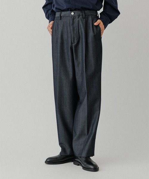 ADAM ET ROPE'(アダムエロペ)の「【NIKKE】ワイド イージー デニム スラックス / ADAM ET ROPE' JEANS -GRID-(スラックス・メンズ・ブラック系その他2/ブラック/ネイビー・L/M/S)」の15枚目の写真