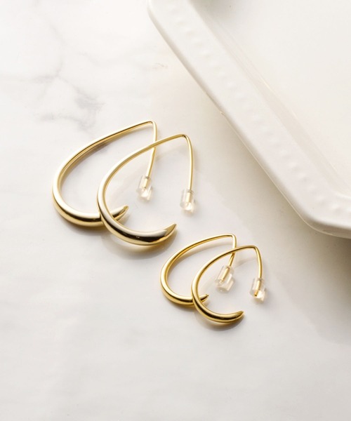 Cream dot.（クリームドット）の「【金属アレルギー対応】ドロップフープピアス（ピアス（両耳用）・レディース・ピンク/シルバー/ピンク系その他/シルバー系その他/ゴールド/ゴールド系その他・ONE SIZE）」の20枚目の写真
