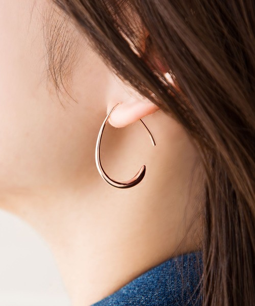 Cream dot.（クリームドット）の「【金属アレルギー対応】ドロップフープピアス（ピアス（両耳用）・レディース・ピンク/シルバー/ピンク系その他/シルバー系その他/ゴールド/ゴールド系その他・ONE SIZE）」の9枚目の写真