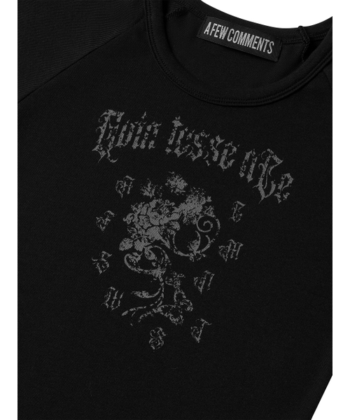 A FEW COMMENTS(アフューコメンツ)の「ローズラグラントップ BLACK(Tシャツ/カットソー・レディース・その他・FREE)」の3枚目の写真