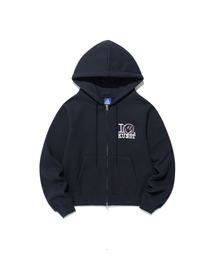 I SMILEY KUNST CROP HOOD ZIP UP_NAVY(IK2FSMM483A)