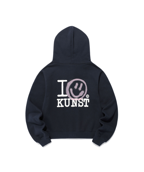 ISTKUNST（イストクンスト）の「I SMILEY KUNST CROP HOOD ZIP UP_NAVY(IK2FSMM483A)（パーカー・レディース・ネイビー・S/M）」の2枚目の写真