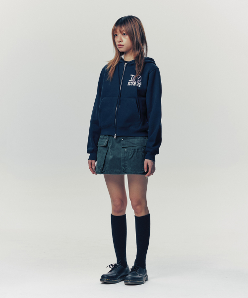 ISTKUNST（イストクンスト）の「I SMILEY KUNST CROP HOOD ZIP UP_NAVY(IK2FSMM483A)（パーカー・レディース・ネイビー・S/M）」の10枚目の写真