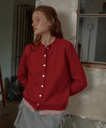 LR BASIC LAYERED CARDIGAN_RED&PINK