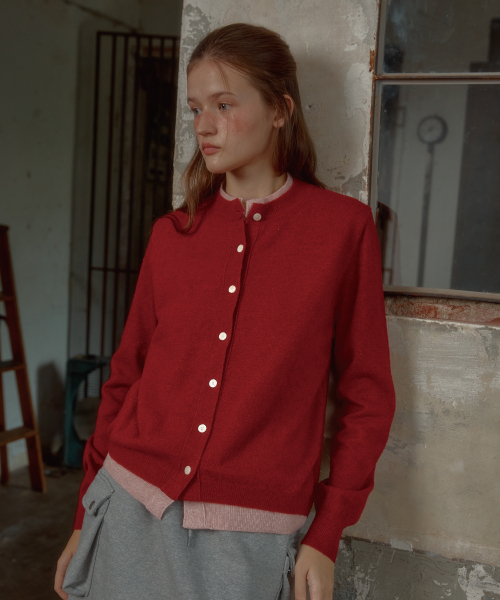 LETERIE(レテリー)の「LR BASIC LAYERED CARDIGAN_RED&PINK(カーディガン/ボレロ・レディース・その他・FREE)」の2枚目の写真