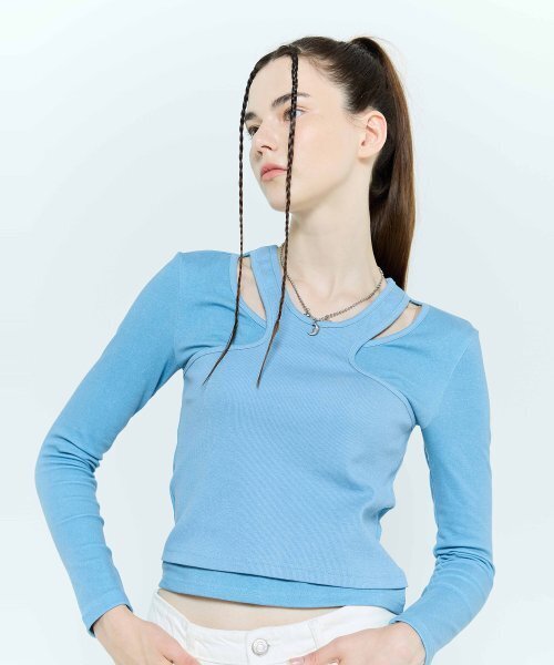 LARTIGENT(ラーティゼン)の「L6 PIGMENT DOUBLE T-SHIRT(BLUE)(Tシャツ/カットソー・レディース・その他・FREE)」の1枚目の写真