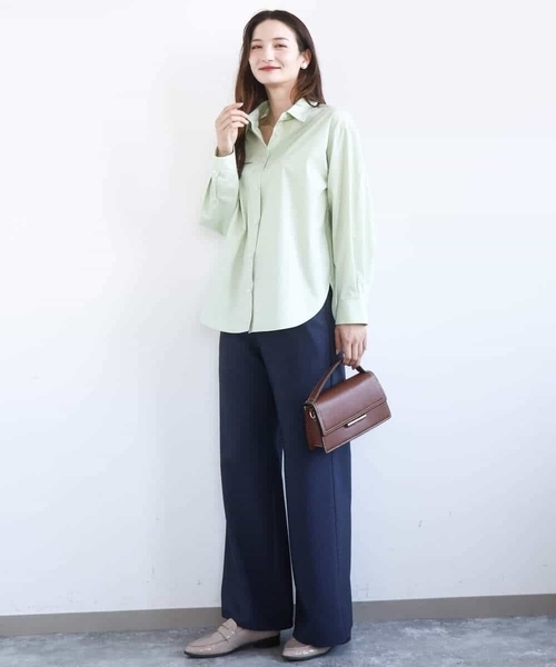 MK MICHEL KLEIN（エムケーミッシェルクラン）の「デニムライク ストレートワイドパンツ/洗える（その他パンツ・レディース・アイボリー/ネイビー・38）」の22枚目の写真