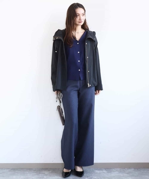 MK MICHEL KLEIN（エムケーミッシェルクラン）の「デニムライク ストレートワイドパンツ/洗える（その他パンツ・レディース・アイボリー/ネイビー・38）」の18枚目の写真