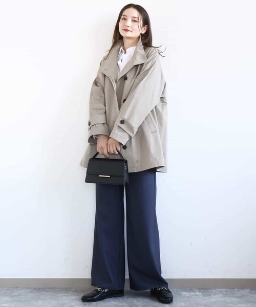 MK MICHEL KLEIN（エムケーミッシェルクラン）の「デニムライク ストレートワイドパンツ/洗える（その他パンツ・レディース・アイボリー/ネイビー・38）」の15枚目の写真