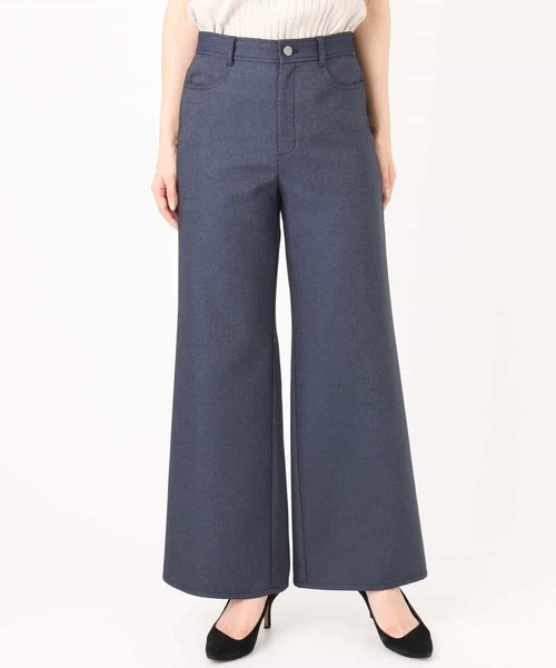 MK MICHEL KLEIN（エムケーミッシェルクラン）の「デニムライク ストレートワイドパンツ/洗える（その他パンツ・レディース・アイボリー/ネイビー・38）」の12枚目の写真