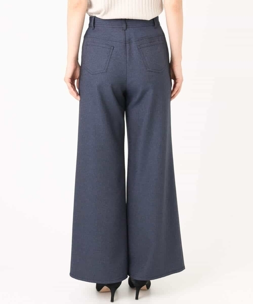 MK MICHEL KLEIN（エムケーミッシェルクラン）の「デニムライク ストレートワイドパンツ/洗える（その他パンツ・レディース・アイボリー/ネイビー・38）」の10枚目の写真