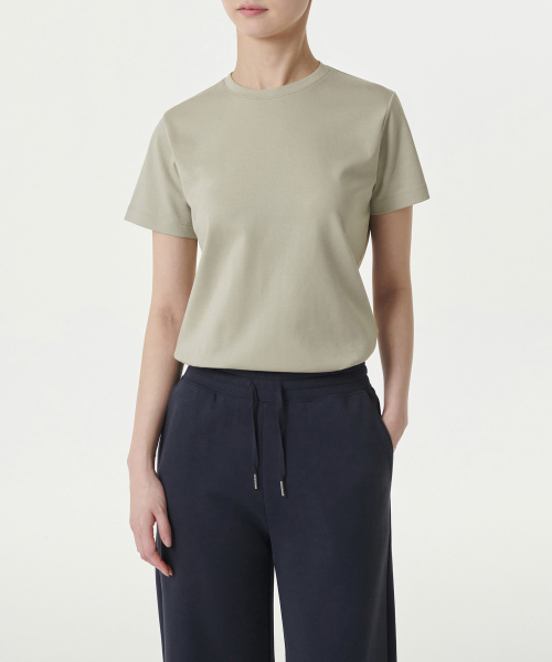 MUSINSA STANDARD WOMAN（ムシンサスタンダードウーマン）の「ウィメンズベーシッククルーネックTシャツ[セージ]（Tシャツ/カットソー・レディース・その他・MEDIUM/SMALL/X-SMALL/LARGE）」の2枚目の写真