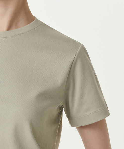 MUSINSA STANDARD WOMAN（ムシンサスタンダードウーマン）の「ウィメンズベーシッククルーネックTシャツ[セージ]（Tシャツ/カットソー・レディース・その他・MEDIUM/SMALL/X-SMALL/LARGE）」の5枚目の写真