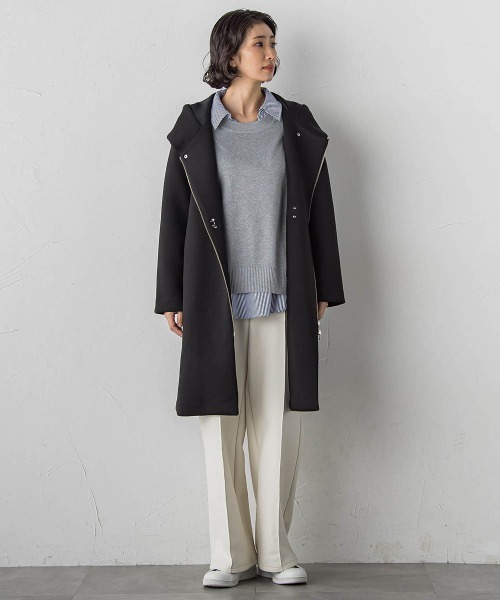 la.f…（ラエフ）の「【WEB限定】”春まで着られる”2wayダンボールコート（その他アウター・レディース・ライトグレー/ブラック・9号）」の11枚目の写真