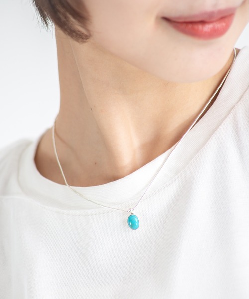 Harpo(アルポ)の「【Harpo/アルポ】 シルバー ネックレス チューブラービーズ ターコイズ(ネックレス・レディース・ターコイズブルー・FREE)」の1枚目の写真