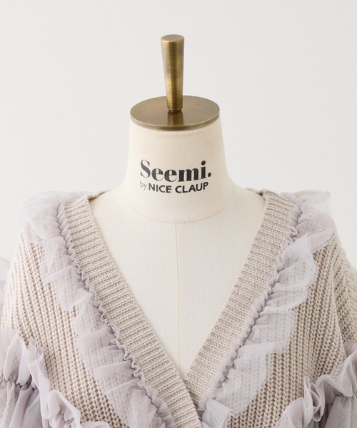 Seemi. byNICECLAUP（ シーミーバイナイスクラップ）の「【Seemi.】チュールガウンカーディガン（カーディガン/ボレロ・レディース・アイボリー/ライトピンク/ベージュ・FREE）」の5枚目の写真