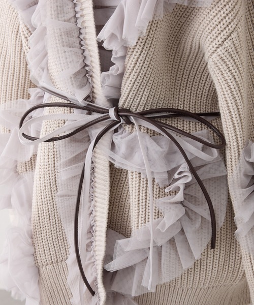 Seemi. byNICECLAUP（ シーミーバイナイスクラップ）の「【Seemi.】チュールガウンカーディガン（カーディガン/ボレロ・レディース・アイボリー/ライトピンク/ベージュ・FREE）」の6枚目の写真