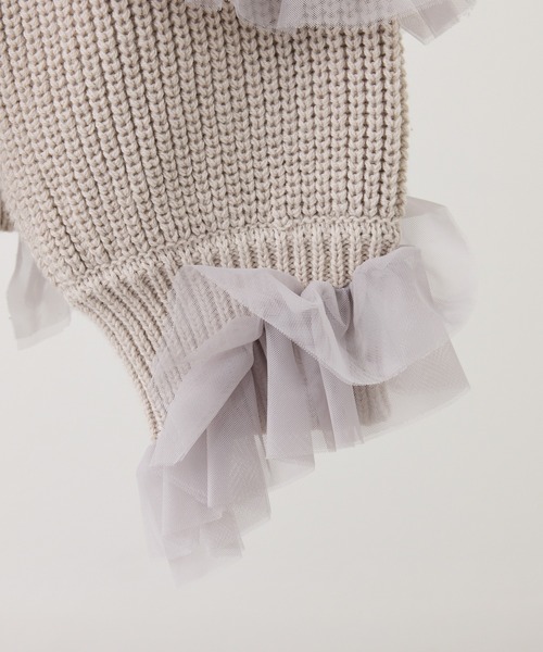 Seemi. byNICECLAUP（ シーミーバイナイスクラップ）の「【Seemi.】チュールガウンカーディガン（カーディガン/ボレロ・レディース・アイボリー/ライトピンク/ベージュ・FREE）」の7枚目の写真