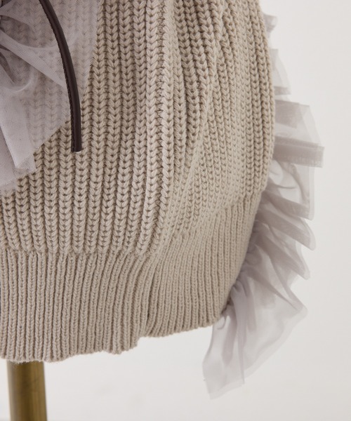 Seemi. byNICECLAUP（ シーミーバイナイスクラップ）の「【Seemi.】チュールガウンカーディガン（カーディガン/ボレロ・レディース・アイボリー/ライトピンク/ベージュ・FREE）」の8枚目の写真