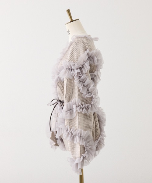 Seemi. byNICECLAUP（ シーミーバイナイスクラップ）の「【Seemi.】チュールガウンカーディガン（カーディガン/ボレロ・レディース・アイボリー/ライトピンク/ベージュ・FREE）」の9枚目の写真