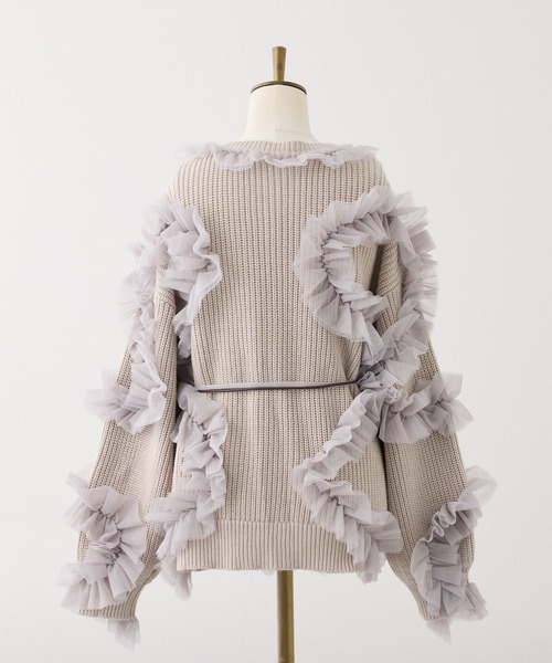 Seemi. byNICECLAUP（ シーミーバイナイスクラップ）の「【Seemi.】チュールガウンカーディガン（カーディガン/ボレロ・レディース・アイボリー/ライトピンク/ベージュ・FREE）」の10枚目の写真