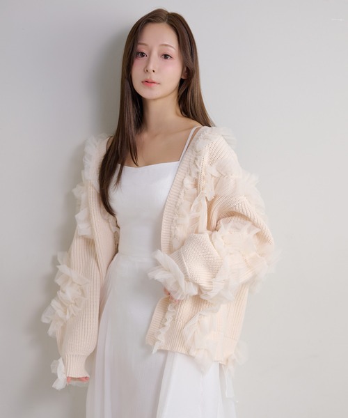 Seemi. byNICECLAUP（ シーミーバイナイスクラップ）の「【Seemi.】チュールガウンカーディガン（カーディガン/ボレロ・レディース・アイボリー/ライトピンク/ベージュ・FREE）」の22枚目の写真
