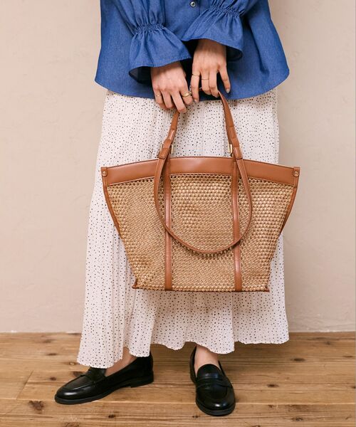 le.coeur blanc（ルクールブラン）の「ダブルハンドルメッシュトート（トートバッグ・レディース・ブラック/ブラウン・FREE）」の3枚目の写真