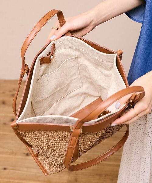 le.coeur blanc（ルクールブラン）の「ダブルハンドルメッシュトート（トートバッグ・レディース・ブラック/ブラウン・FREE）」の5枚目の写真