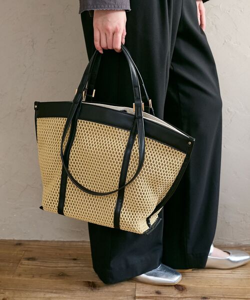 le.coeur blanc（ルクールブラン）の「ダブルハンドルメッシュトート（トートバッグ・レディース・ブラック/ブラウン・FREE）」の7枚目の写真