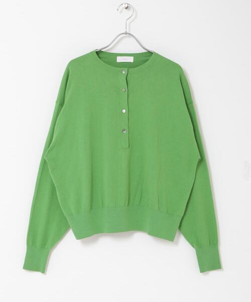 かぐれ（カグレ）の「コットンカシミヤヘンリーネックニット（ニット/セーター・レディース・ブラック/グリーン/イエロー・FREE）」の18枚目の写真