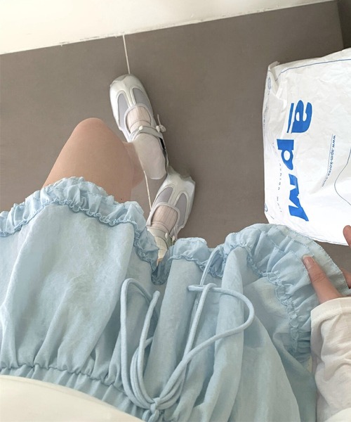 NANEA(ナネア)の「インパン付きウエストリボン裾フリルミニスカート(スカート・レディース・ブラック/ホワイト/ブルー・SMALL/MEDIUM/LARGE)」の17枚目の写真