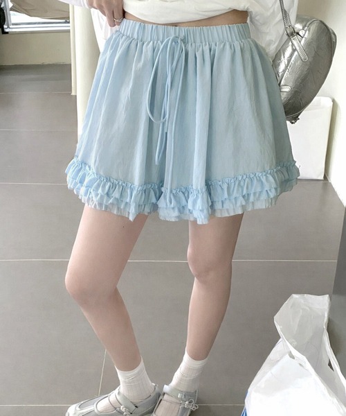 NANEA(ナネア)の「インパン付きウエストリボン裾フリルミニスカート(スカート・レディース・ブラック/ホワイト/ブルー・SMALL/MEDIUM/LARGE)」の18枚目の写真