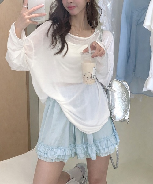 NANEA(ナネア)の「インパン付きウエストリボン裾フリルミニスカート(スカート・レディース・ブラック/ホワイト/ブルー・SMALL/MEDIUM/LARGE)」の15枚目の写真