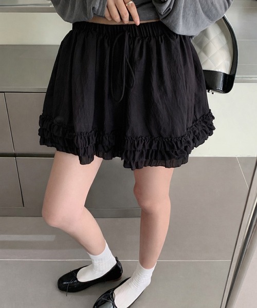 NANEA(ナネア)の「インパン付きウエストリボン裾フリルミニスカート(スカート・レディース・ブラック/ホワイト/ブルー・SMALL/MEDIUM/LARGE)」の20枚目の写真