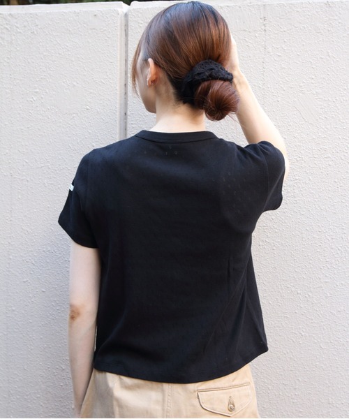 ORCIVAL（オーシバル）の「ORCIVAL/オーシバル　クルーネックメッシュTEE　CREW NECK MESH TEE　OR-C0527 OWE（Tシャツ/カットソー・レディース・ブラック/グレー/レッド・2）」の8枚目の写真