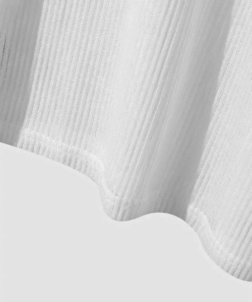 JOHNNY WOLF(ジョニーウルフ)の「BASK オーバーサイズ 針抜きリブニット Tシャツ(Tシャツ/カットソー・メンズ・ブラック/ホワイト・L/M/S)」の12枚目の写真