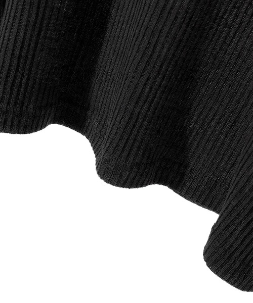 JOHNNY WOLF(ジョニーウルフ)の「BASK オーバーサイズ 針抜きリブニット Tシャツ(Tシャツ/カットソー・メンズ・ブラック/ホワイト・L/M/S)」の6枚目の写真