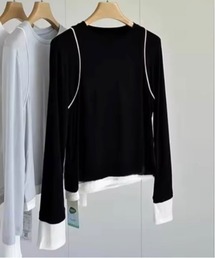 ammy.（エイミードット）の「【 ammy. / エイミードット 】 クラシック パイピング レイヤード カットソー（Tシャツ/カットソー）」