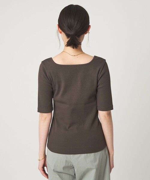green label relaxing（グリーンレーベルリラクシング）の「デコルテ フライス Tシャツ 抗菌（Tシャツ/カットソー・レディース・オフホワイト/ブラック/ダークブラウン/その他1・FREE）」の20枚目の写真