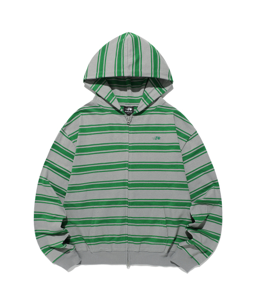 NICE GHOST CLUB（ナイスゴーストクラブ）の「MULTI STRIPE 3STAR HOODIE ZIP UP_GREY(NG2GSUM494A)（パーカー・レディース・グレー・SMALL/MEDIUM）」の2枚目の写真