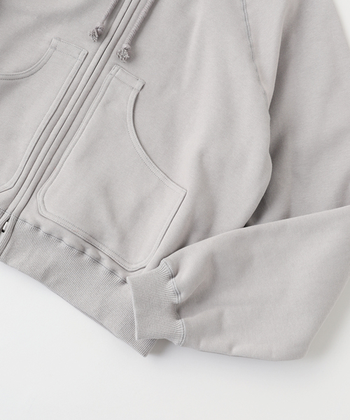 MATSUFUJI（マツフジ）の「MATSUFUJI / マツフジ ZIP UP SWEAT HOODIE（パーカー・メンズ・グレー/チャコールグレー・3/2）」の5枚目の写真