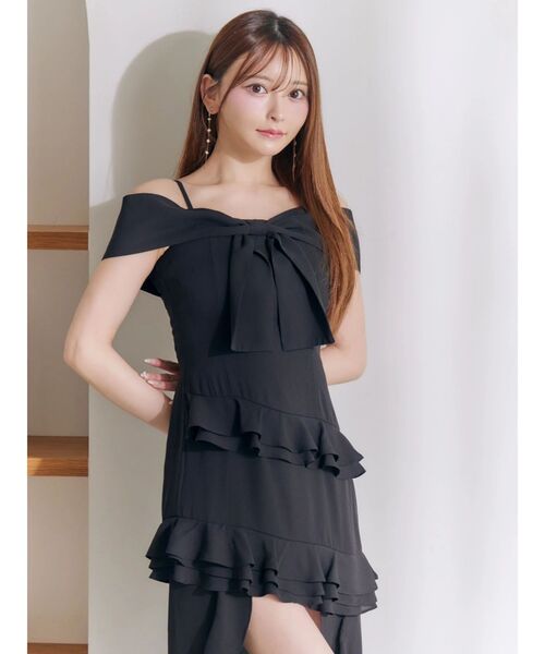 EATME(イートミー)の「リボンアシンメトリーワンピース(ワンピース・レディース・オレンジ/ピンク/オフホワイト/ブラック・SMALL/MEDIUM)」の11枚目の写真