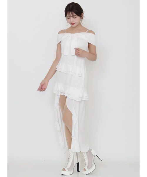 EATME(イートミー)の「リボンアシンメトリーワンピース(ワンピース・レディース・オレンジ/ピンク/オフホワイト/ブラック・SMALL/MEDIUM)」の15枚目の写真