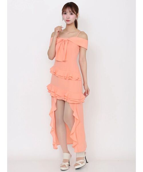 EATME(イートミー)の「リボンアシンメトリーワンピース(ワンピース・レディース・オレンジ/ピンク/オフホワイト/ブラック・SMALL/MEDIUM)」の16枚目の写真