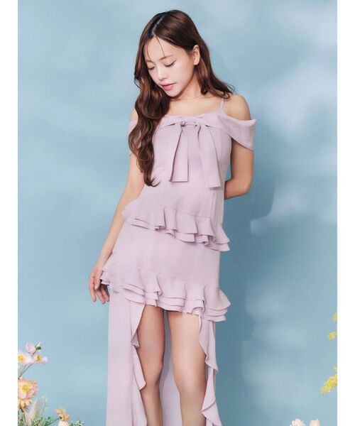 EATME(イートミー)の「リボンアシンメトリーワンピース(ワンピース・レディース・オレンジ/ピンク/オフホワイト/ブラック・SMALL/MEDIUM)」の17枚目の写真